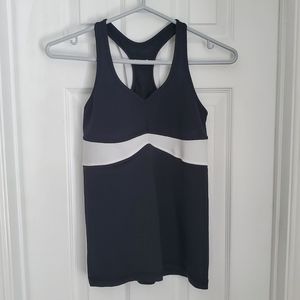 Lululemon EUC Sexy Black White Racerback Tank